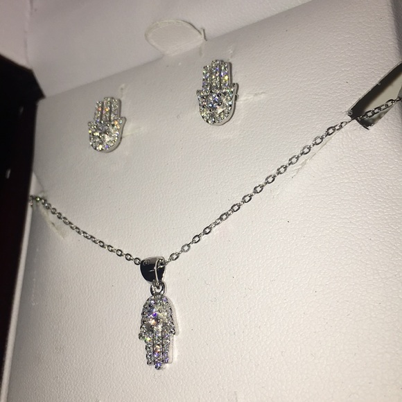 925 Silver Neckless & Earrings set. - Picture 2 of 2